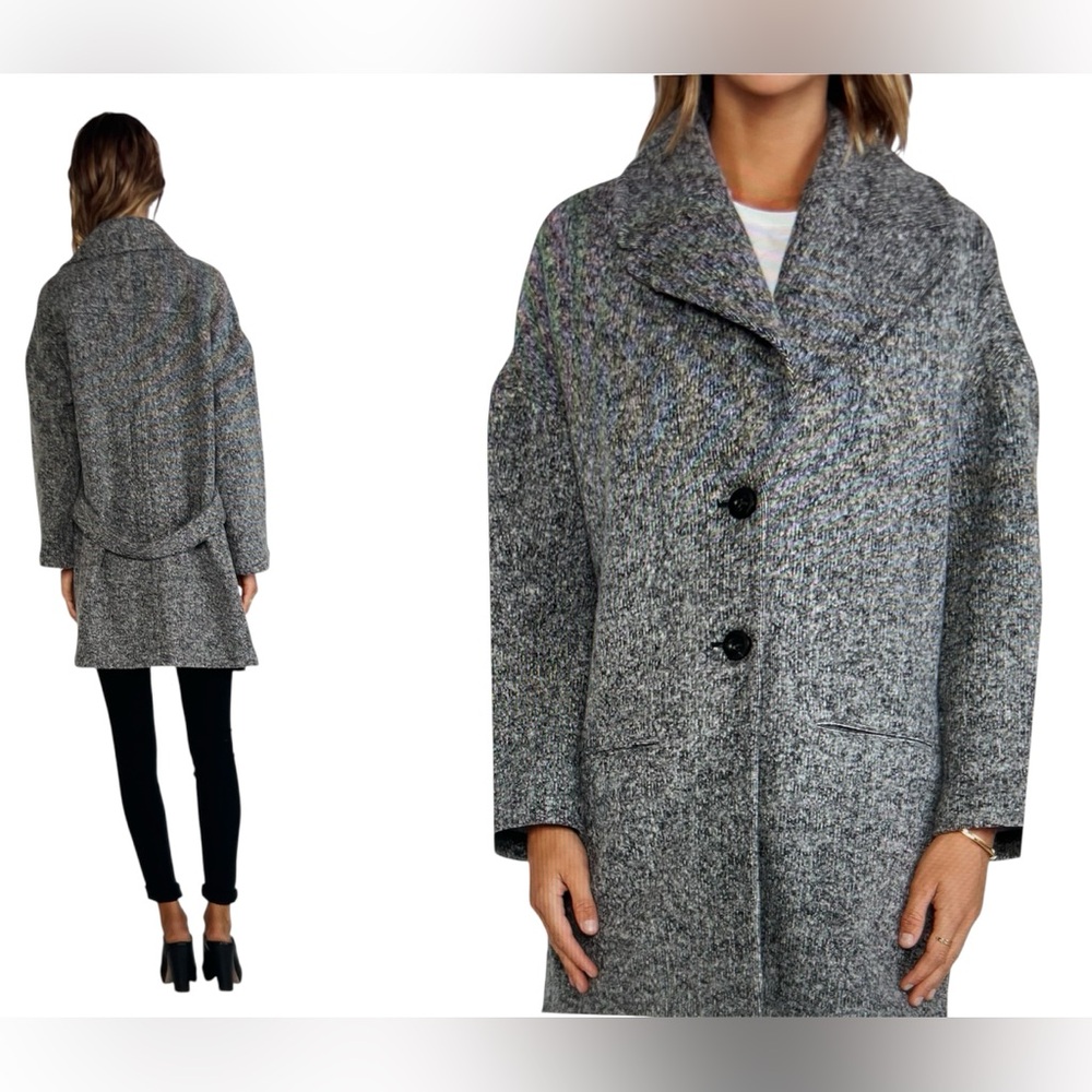 ATM Anthony Thomas Melillo Heathered Gray Oversized Fleece Over Coat Small - Picture 4 of 14